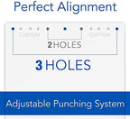 Swingline 3 Punch Heavy Duty, 40 Sheet Capacity Three Hole Puncher 3 Ring, Adjustable 2-4 Hole Paper Punch, Black (74450) (Pack of 2)