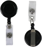 C-Line Retracting ID Card/Badge Reels, Belt Clip with Snap-On ID Strap, 30-Inch Cord, Black, 25-Pack (89221)