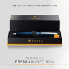 Cross ATX Translucent Blue Lacquer Ballpoint Pen, Medium Point, Black Ink