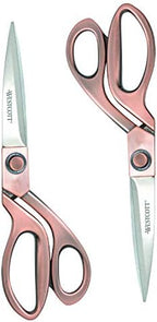 Westcott 8" Bent Stainless Steel Copper-Finish Scissors For Office & Home, 2 Pack (17600)