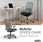 HON Ignition 2.0 ReActiv Ergonomic Office Chair, Lumbar Support, Black