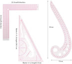 Acrylic Sewing Ruler Set，French Curve Pattern Rulers Kit for Tailors Designers Precision Pattern Making Guides Quilting and DIY Supplies (Ruler Set 1-3Pcs)