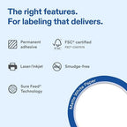 Avery Matte White Rectangle Labels, 1" x 1.5", Sure Feed Technology, Laser/Inkjet Printer Compatible, 12500 Printable Labels Total, Great for Branding, Packaging, and More