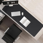 Mydours XXL Large 55" x 20" Gaming Desk Pad, PU Leather & Cork Base, Black