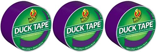 Duck Brand 283138 Color Duct Tape, Purple, 1.88 Inches x 20 Yards Each Roll, 3 Rolls