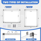 Double-Sided White Board Dry Erase Magnetic Whiteboard Wall 16x12 Silver