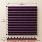 52 Pack Black/burgundy12 "X 12 "X1" Acoustic Panels Studio Soundproofing Foam Wedge Tiles(Accompanied By Double-Sided Adhesive Tape)