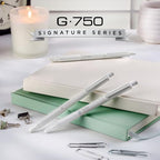 Zebra Pen G-750 Pearl White Retractable Gel Pen, Black Ink, 0.7mm, 1-Pack