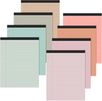 8.5'' x 11'' Colored Legal Pad Writing Wide Ruled, Bohemian Color, 8 Pcs