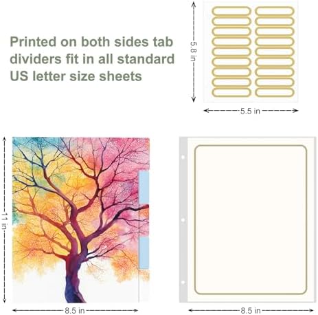 Rouidr 3 Ring Binder, 2 Inch Round Ring Binder Organizer with Clipboard, 5 Dividers Tabs, A4 8.5 x 11 Inch Paper & Clear Sleeves for School, Office Supplies