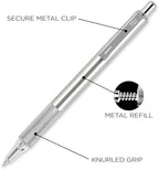 Zebra Pen STEEL F-701 Retractable Ballpoint Pen, Black Ink, 0.8mm, 3-Pack