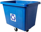 Rubbermaid Commercial 461673BE Recycling Cube Truck, Rectangular, Polyethylene, 500lb Cap, Blue