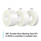 3M Durable Floor Marking Tape 971, White, 2 in x 36 yd, 17 mil, 1 Roll