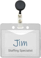C-Line Retracting ID Card/Badge Reels, Spring Clip with Snap-On ID Strap, 30-Inch Cord, Black, Set of 12 (89231-12)