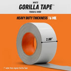 GORILLA Tape Tough & Wide, White, 2.88" x 25 yd, (Pack of 4)