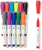 U Brands Dry Erase Markers Medium Tip Set, 12 Pack, Assorted Colors, Whiteboard Pens with Medium Point and Built In Eraser Caps, Low Odor Ink, Dry Erase Markers For Classroom, Office, Or Home