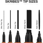 KLEIN TOOLS 80190 Skribes Fine Tip Permanent Markers, Professional-Grade Ink, Multi-Surface Jobsite Marker for Wet, Dry and Oily Surfaces, Black, 36-Pack