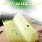 KAISA Yellow Legal Pads 12Pads 600 Sheets Writing Pads Recycled Paper 5"x8" Norrow Ruled Lined Paper Small Legal pad Perforated 50 sheets/pad Notepads Writing Tablet Canary For Office Supplies (Canary 12pads)