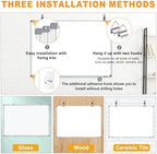 H-Qprobd White Board Dry Erase Whiteboard for Wall 24x18 (2pcs) Magnetic Boards for Office Classroom & Home, Small Wall Whiteboard Including 6 Markers, 10 Magnets, 2 Erasers & 10 Adhesive Hooks