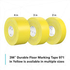 3M Durable Floor Marking Tape 971, Yellow, 4 in x 36 yd, 17 mil, 1 Roll