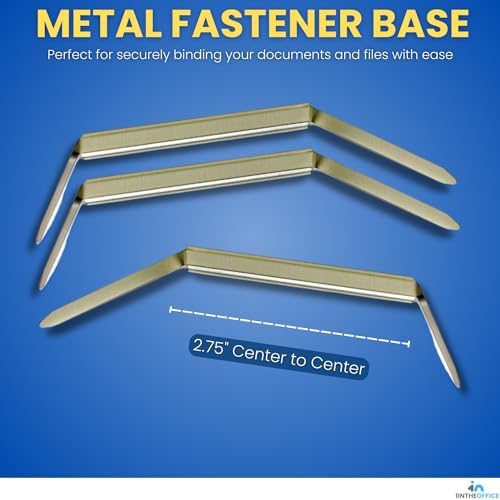 1InTheOffice Paper Fasteners, Prong Fasteners, Metal Fasteners, 2 Inch, 2.75" Center to Center, 100 Pieces/Pack, (100)