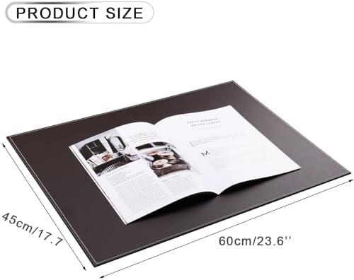 KINGFOM Desk Pad & Mat 24" x 18" Protector Large Mouse Pad PU Leather for Desktops and Laptops (Brown)