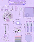 Purple Desk Accessories and Organizers with Desk Organizer and 360°Rotating Pen Holder stapler Pen and a Lot of Office Purple Office Supplies Beautifully Presented in a Gift Box