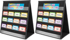 EAMAY Desktop Pocket Chart, Tabletop Teaching Classroom Pocket Charts Double-Side and self-Standing Pocket Chart for Kindergarten, Home Use or Classroom (Black) (Pack of 2)