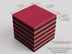 52 Pack Black/red 12 "X 12 "X1" Acoustic Panels Studio Soundproofing Foam(Accompanied By Double-Sided Adhesive Tape)