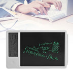 LCD Writing Tablet, 10 Inch Erasable Electronic Doodle Board with Digital Clock Calendar, Rechargeable Electronic Drawing Writing Board for Office Business and Home (White)