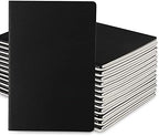 24 Pack College Ruled Notebook & Journal Bulk, Black Cover, Line Thick Paper, A5 Size, 5.5x8.3 inch, 60 Pages, Small Subject Note Pad Planner Set for Women Men Kids Traveler Student Office