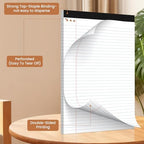 6pcs Legal Pads 8.5 x 11, Perforated White Notepad 8.5x11, 50Sheets/Pad