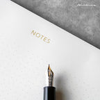 Pinesman Desk Notepad, Dotted, Gold Foil, 50 Tear-Off Sheets, 9.8 x 7.9 in