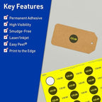 Avery Printable Round Labels, Sure Feed Technology, 3/4" Diameter, Neon Yellow Labels, Print-to-the-Edge, Laser/Inkjet, 1,600 Total, Great for Price Stickers and Mailing Seals