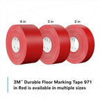 3M Durable Floor Marking Tape 971, Red, 2 in x 36 yd, 17 mil, 1 Roll