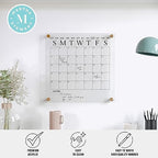 Martha Stewart Grayson 14" Acrylic Dry Erase Wall Calendar, Clear/Black