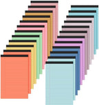 Lincia 24 Pcs 5" x 8" Small Legal Pads Colored Lined Note Pads Narrow Ruled Writing Notepads 50 Sheets Per Micro Paper Notebook Lined and Perforated for College Office Supplies (Bright Colors)