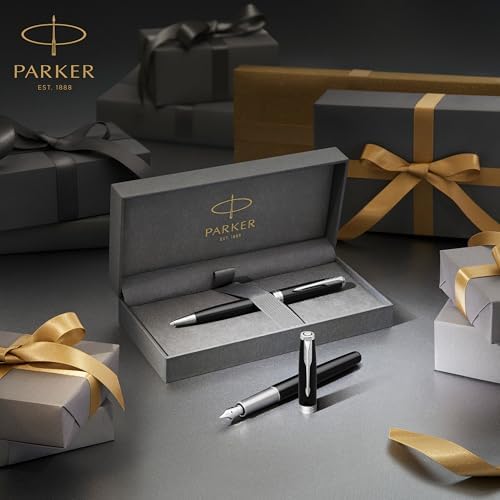 Parker Sonnet Ballpoint Pen Chiselled Silver with Gold Trim Medium Point Black Ink (1931492)