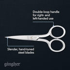 Gingher 4" Straight Embroidery Scissors to Cut Fabric & Needlework