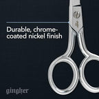 Gingher 4" Curved Embroidery & Applique Scissors for Crafting & Sewing