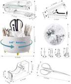 Gawsey Silver Desk Organizers and Accessories with Desk Organizer 360° Rotating Pen Holder and Office Supplies, Cute Stationery Supplies Set