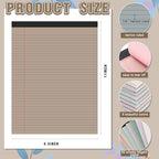 Fuutreo 8 Pcs Legal Pads 8.5 x 11 Colored Note Pads, Pastel Color