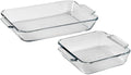 Anchor Hocking Oven Basics Cake Dish & 3 Quart Baking Dish Value Pack – Tempered Glass for Even Baking, Oven Safe, Microwave Safe, Made in USA