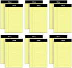 Alitte 5x8 Small Notebooks – 12 Pack Narrow Ruled, Yellow Perforated Note Pads with 50 Sheets Per Notepad, (No Ink Bleeding) Ideal Legal Pads for Writing, Note Taking, Home, Office, School