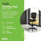 HON Volt Ergonomic Office Stool, Armless, Office Desk Computer Chair, Black