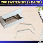 1InTheOffice Paper Fasteners, Prong Fasteners, Metal Fasteners, 2 Inch, 2.75" Center to Center, 100 Pieces/Pack, (200)