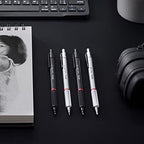 rOtring Rapid Pro Retractable Ballpoint Technical Drawing Pen, Medium Point, Blue Ink, Silver Full-Metal Body