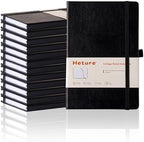 Heture Hardcover Black Notebooks, A5 Lined Notebook for Work 12 pack