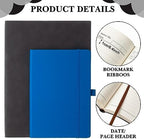 SATINIOR 5 Pack A4 Notebooks Leather Softcover Journal, Black