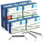 OLYMPX 1000 Pcs of 2” Capacity Premium Metal Prong Paper Fastener Bases, 2.75 Inch Base for Paper File Clip Folder Accessories (Pack of 10 Boxes)